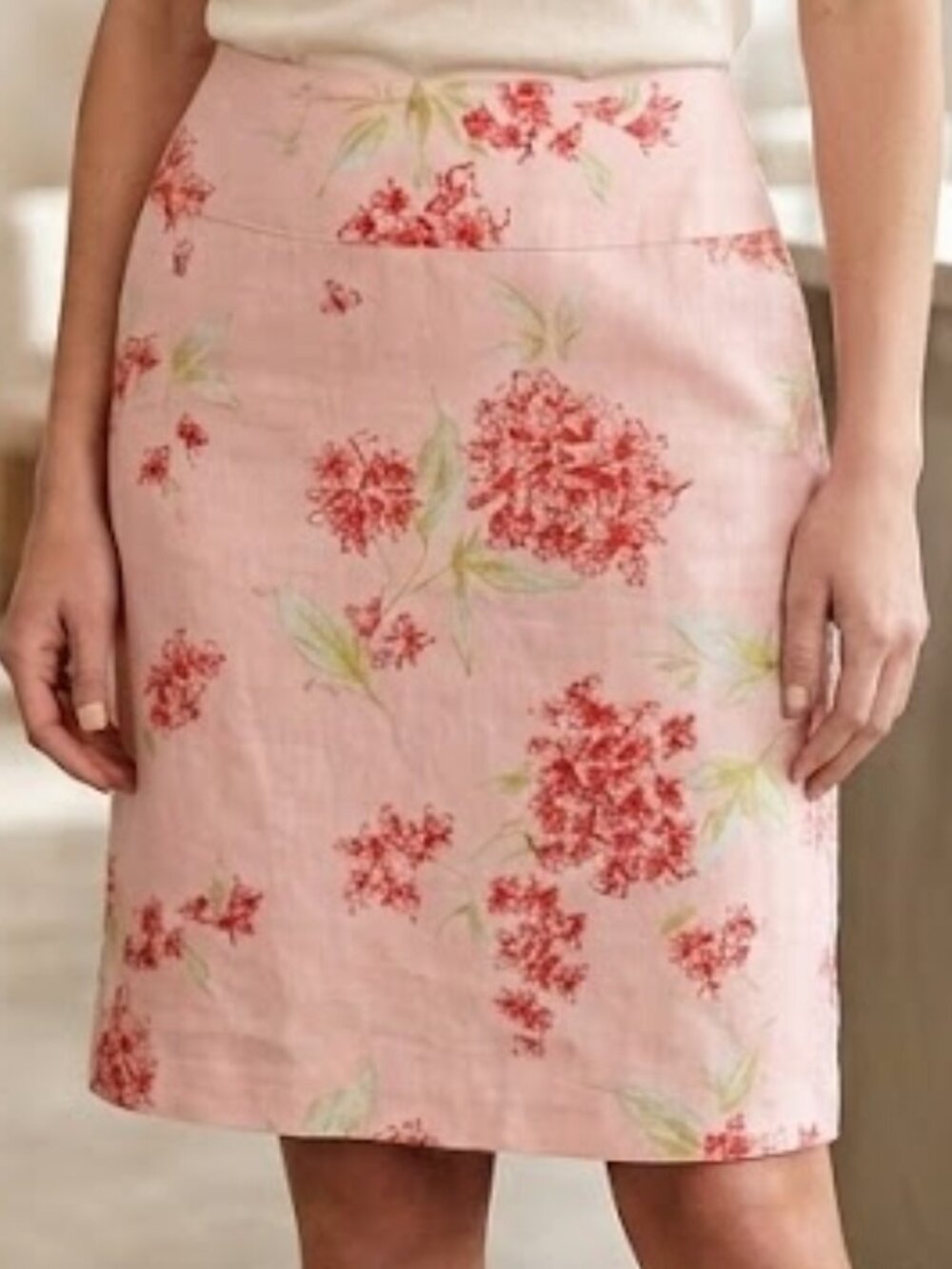 Jackpot by Carli Gry floral print linen skirt sz Med / 8-10 ( 30 inch waist)